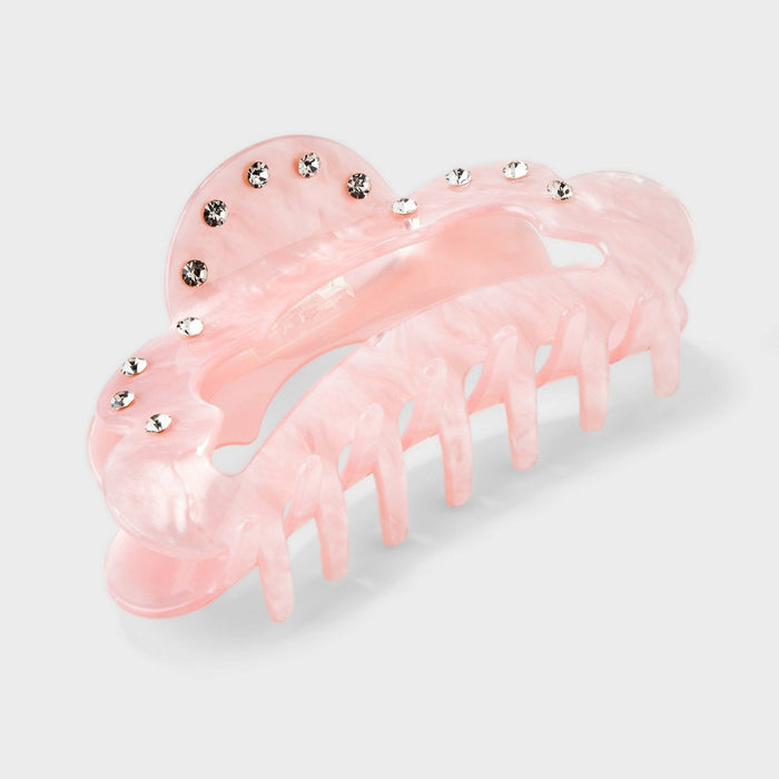 Jumbo Gem Acrylic Cloud Claw Hair Clip - A New Day Light Pink