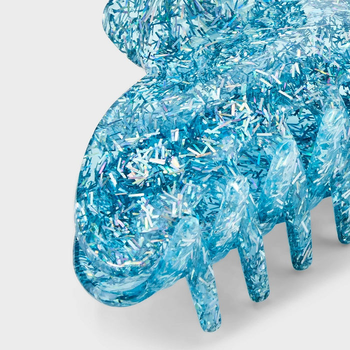 Jumbo Confetti Acrylic Claw Hair Clip - A New Day Turquoise Blue
