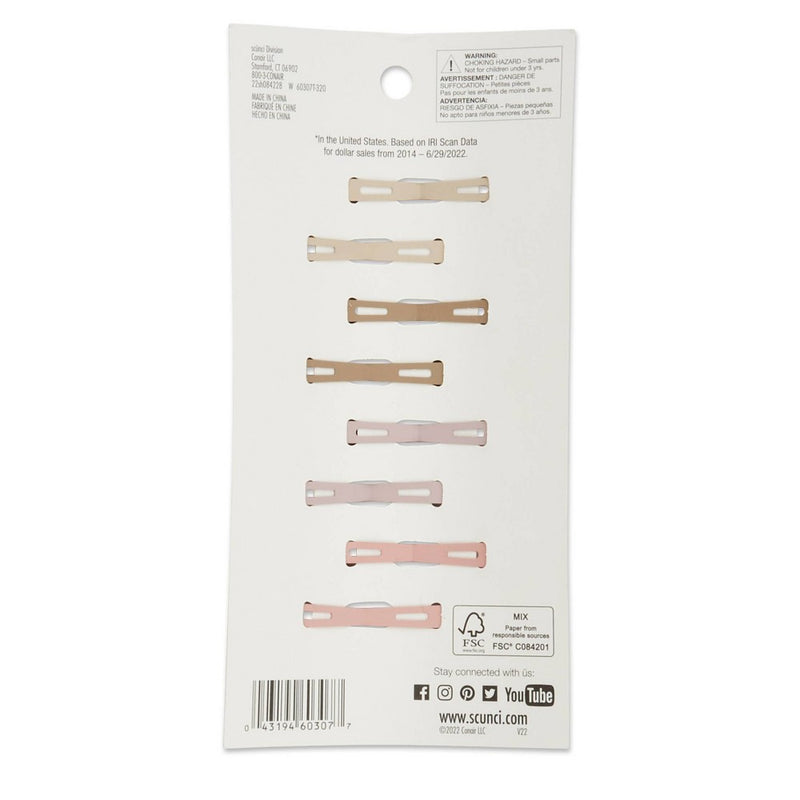 scunci Basic New Shaped Snap Hair Clips - Neutral - 8ct