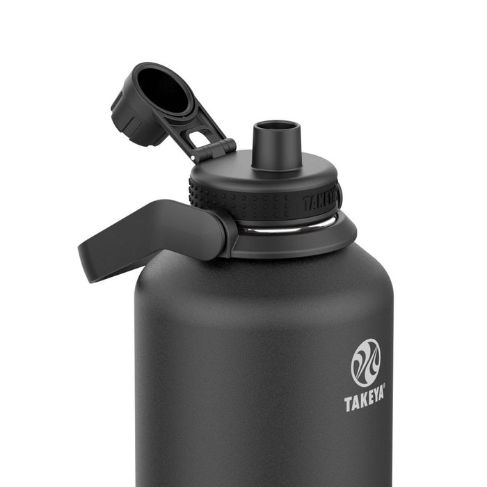 Takeya 64oz Actives Insulated Stainless Steel Water Bottle with Spout Lid - Onyx