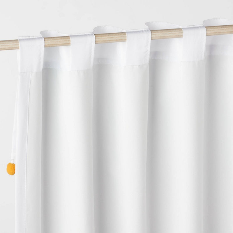 84" Pom-Pom Blackout Valance Kids' Panel White - Pillowfort