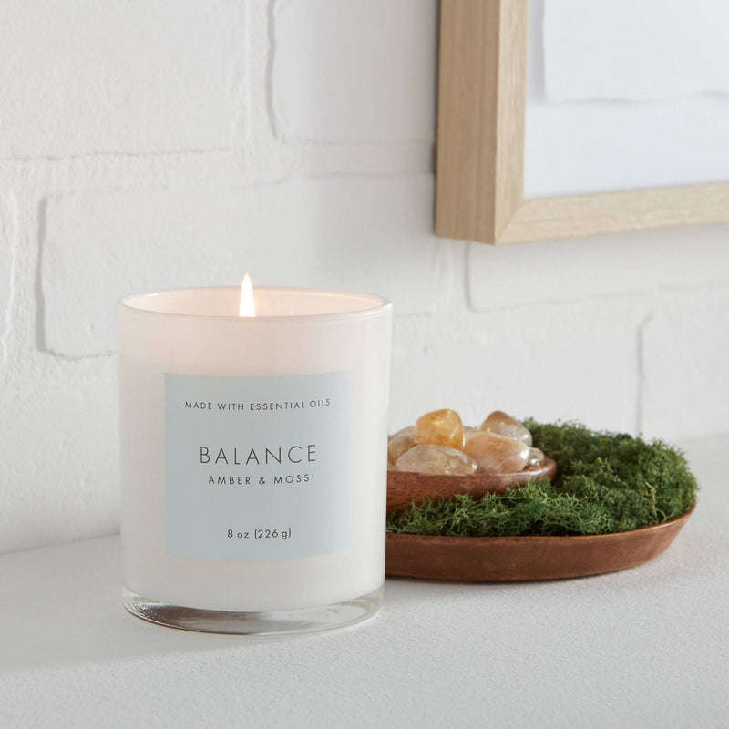 8oz Wood Lidded Glass Wellness Balance Candle - Threshold