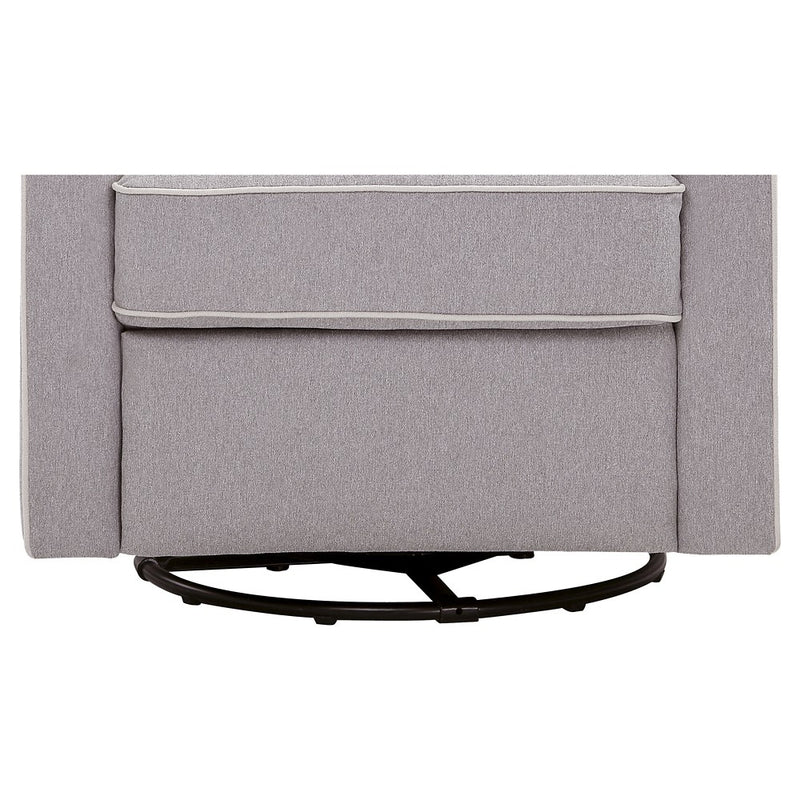 DaVinci Piper Recliner and Swivel Glider - Gray/Cream Piping (LOCAL PICKUP ONLY)