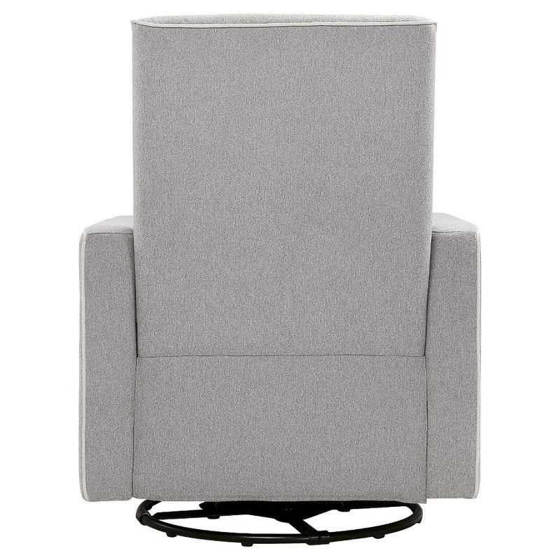 DaVinci Piper Recliner and Swivel Glider - Gray/Cream Piping (LOCAL PICKUP ONLY)