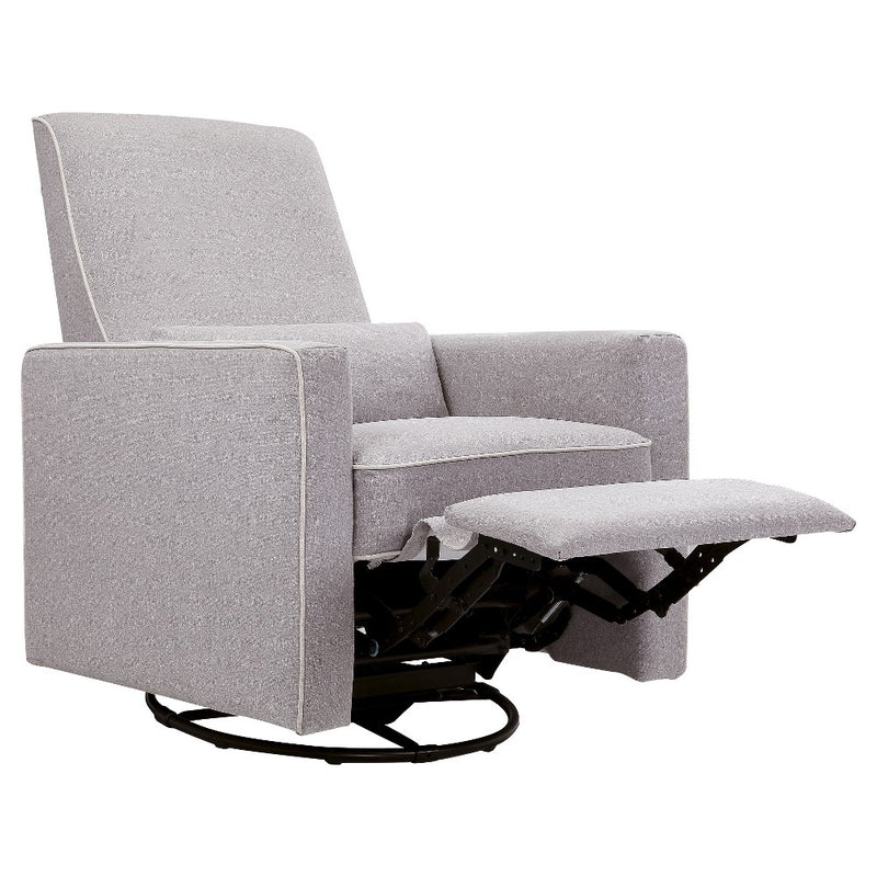 DaVinci Piper Recliner and Swivel Glider - Gray/Cream Piping (LOCAL PICKUP ONLY)