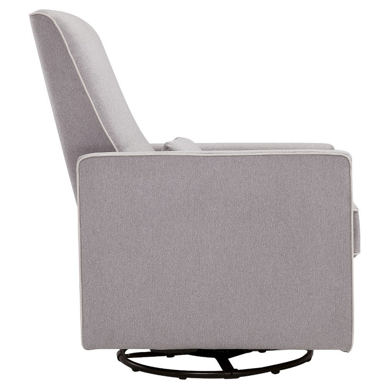 DaVinci Piper Recliner and Swivel Glider - Gray/Cream Piping (LOCAL PICKUP ONLY)
