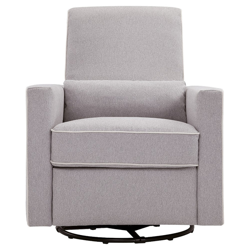 DaVinci Piper Recliner and Swivel Glider - Gray/Cream Piping (LOCAL PICKUP ONLY)