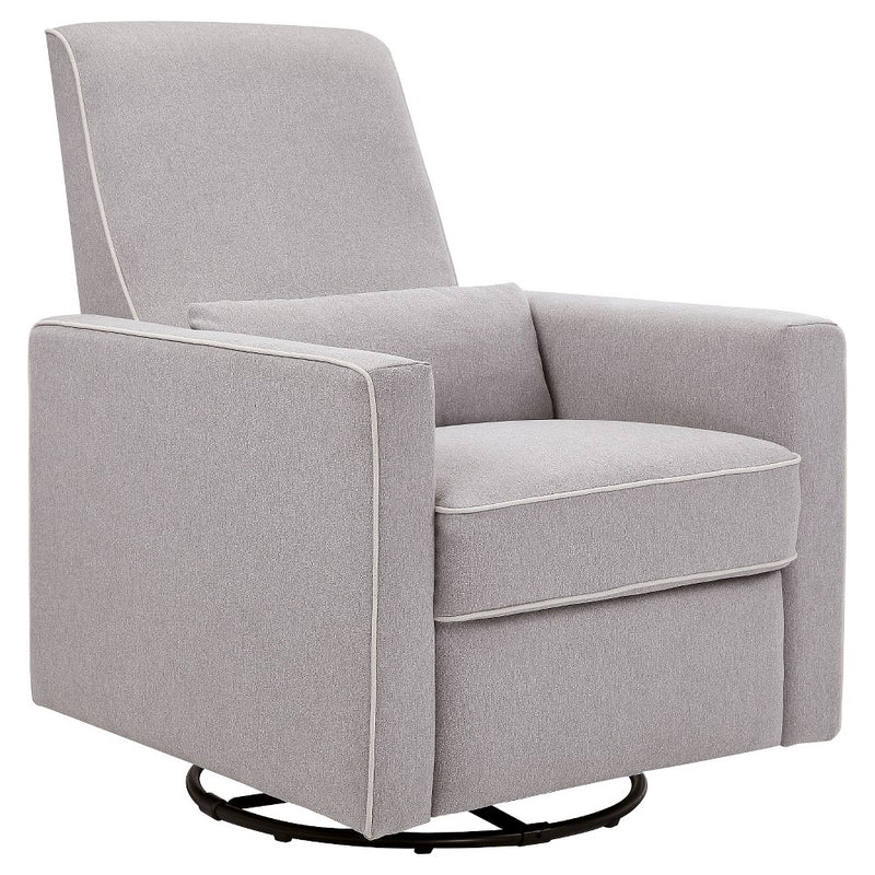 DaVinci Piper Recliner and Swivel Glider - Gray/Cream Piping (LOCAL PICKUP ONLY)