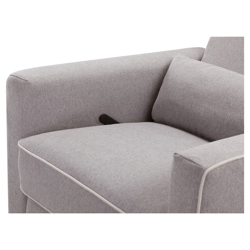 DaVinci Piper Recliner and Swivel Glider - Gray/Cream Piping (LOCAL PICKUP ONLY)