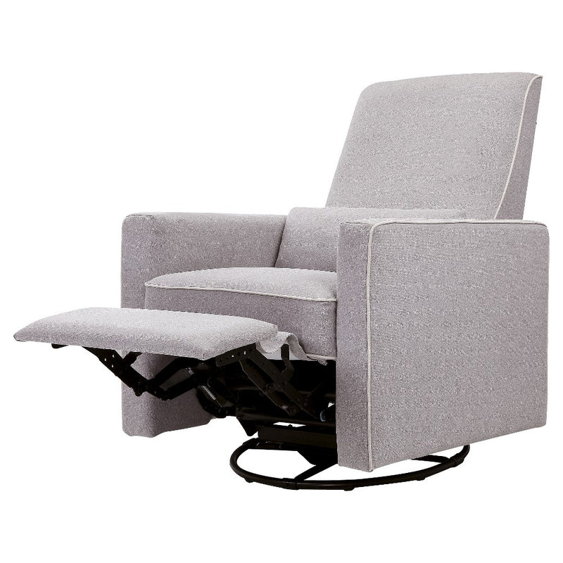 DaVinci Piper Recliner and Swivel Glider - Gray/Cream Piping (LOCAL PICKUP ONLY)