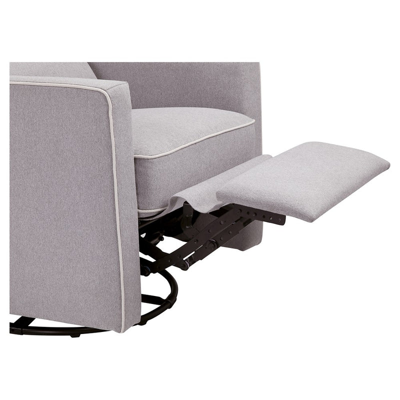 DaVinci Piper Recliner and Swivel Glider - Gray/Cream Piping (LOCAL PICKUP ONLY)