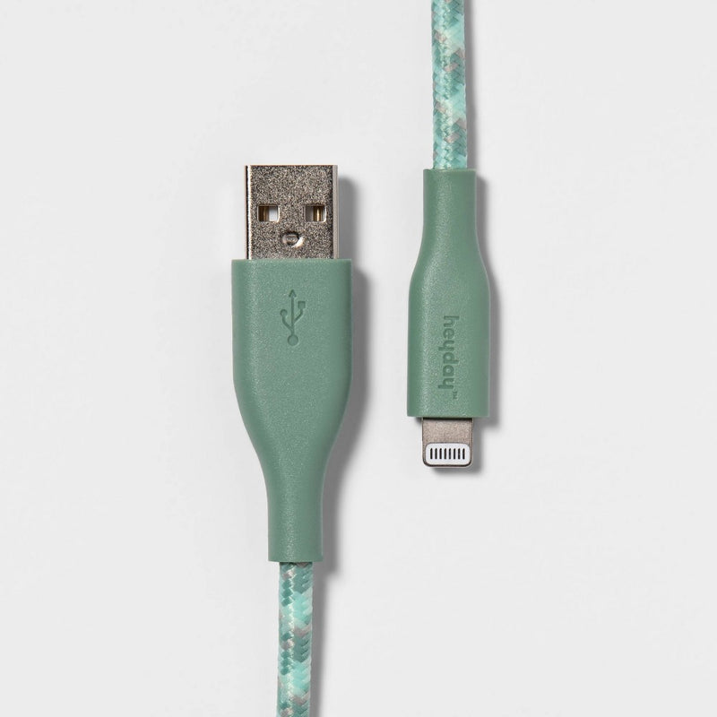 10' Lightning to USB-A Braided Cable - heyday Evergreen