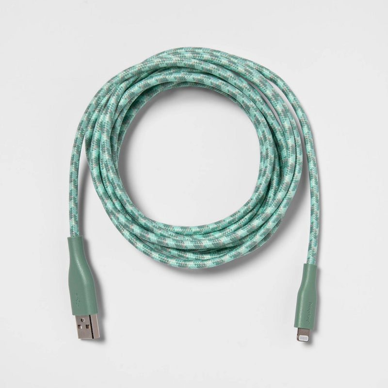 10' Lightning to USB-A Braided Cable - heyday Evergreen