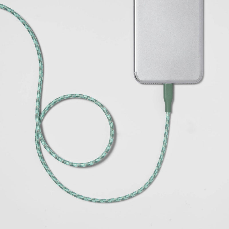 10' Lightning to USB-A Braided Cable - heyday Evergreen