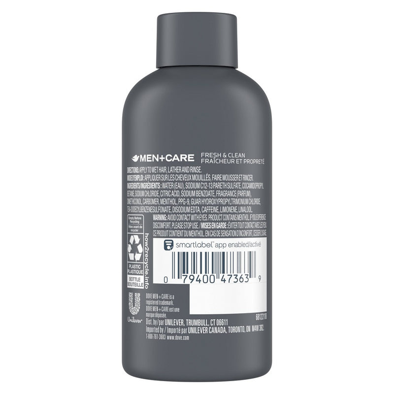 Dove Men+Care Fresh and Clean 2 in 1 Shampoo + Conditioner -Travel Size - 3 fl oz