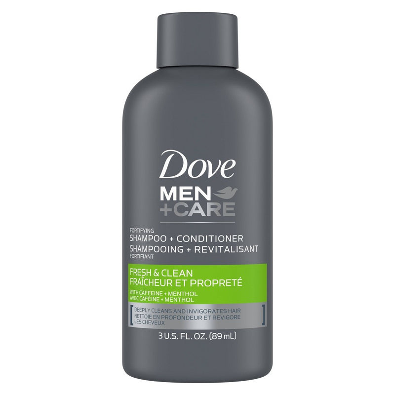 Dove Men+Care Fresh and Clean 2 in 1 Shampoo + Conditioner -Travel Size - 3 fl oz