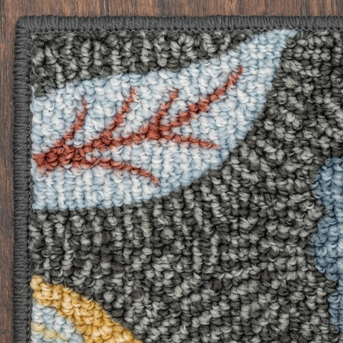 Maples 2'5"x3'8" Washable Garden Floral Accent Rug Gray