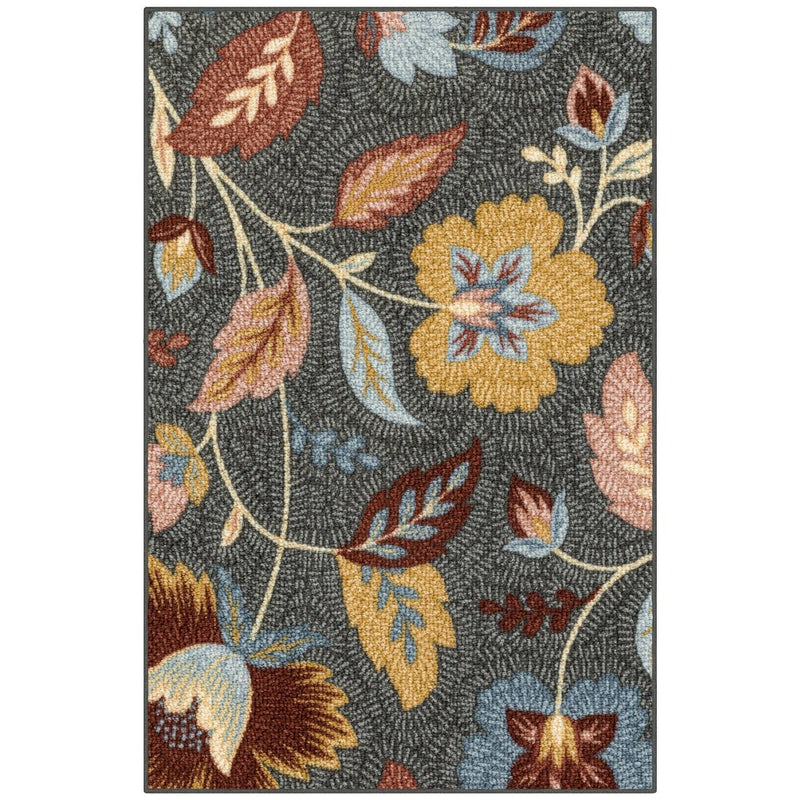 Maples 2'5"x3'8" Washable Garden Floral Accent Rug Gray (LOCAL PICKUP ONLY)
