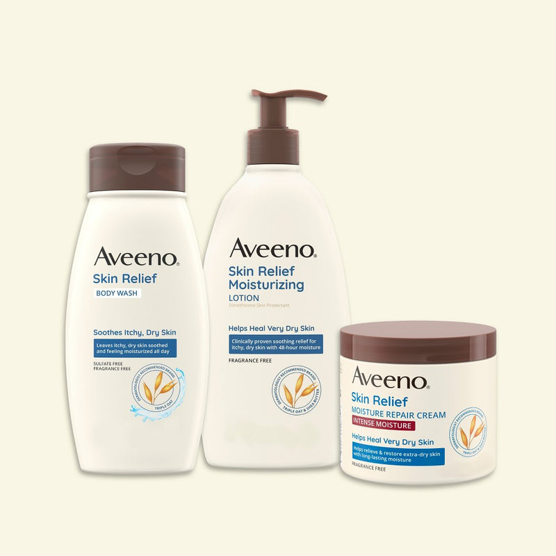 Aveeno Skin Relief Moisturising Body Lotion for Dry Skin with Oat and Shea Butter - Unscented - 33 fl oz