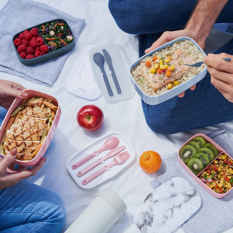 Bentgo Classic All-in-One Stackable Lunch Box Container with Built in Flatware - Slate