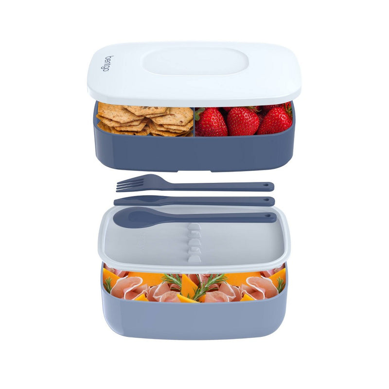Bentgo Classic All-in-One Stackable Lunch Box Container with Built in Flatware - Slate