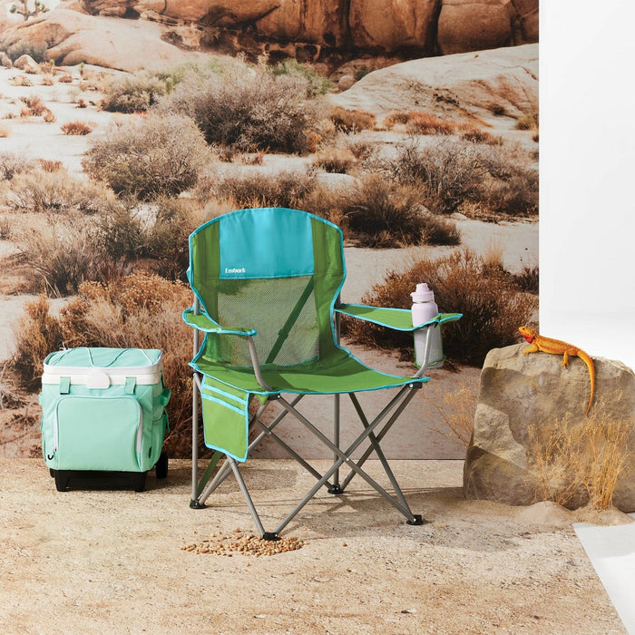 Oversized Outdoor Portable Mesh Camp Chair Green - Embark