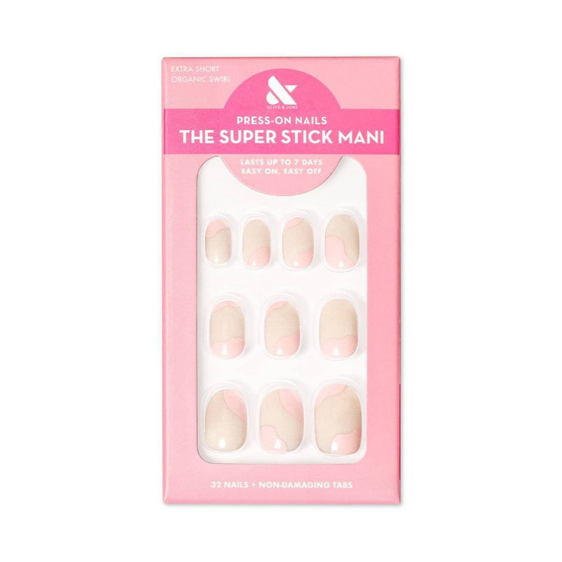 Olive & June Fake Nails - XS Round - Organic Swirl - 32ct