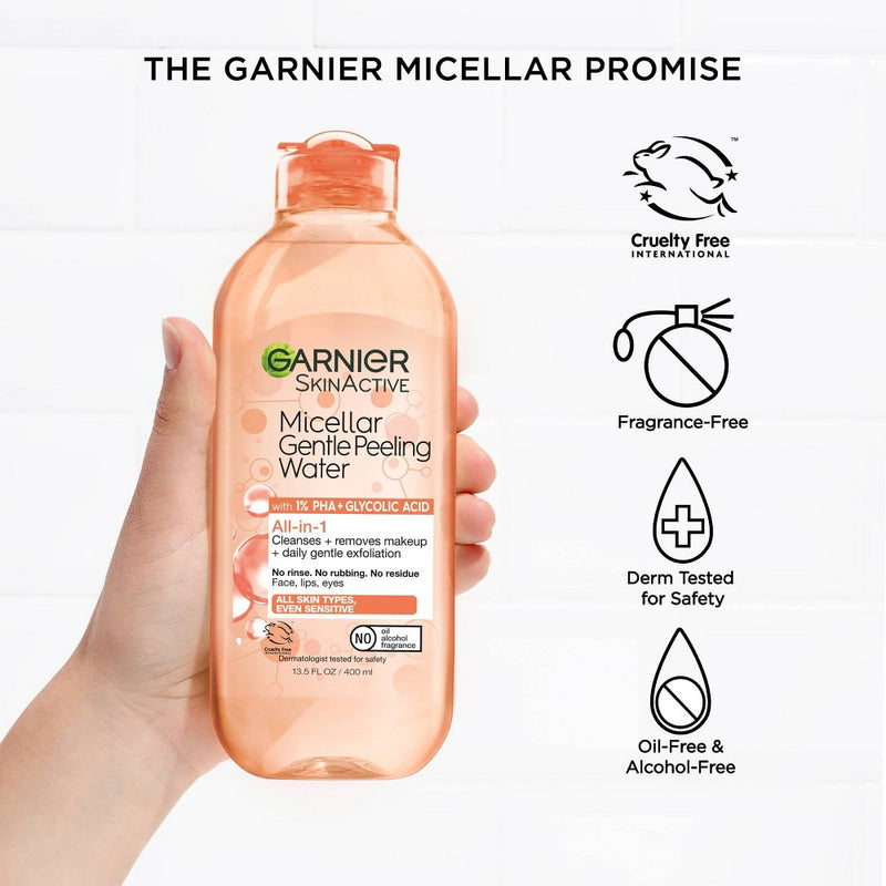 Garnier SkinActive Peeling PHA + Glycolic Acid Micellar Water Face Cleanser - 13.5 fl oz