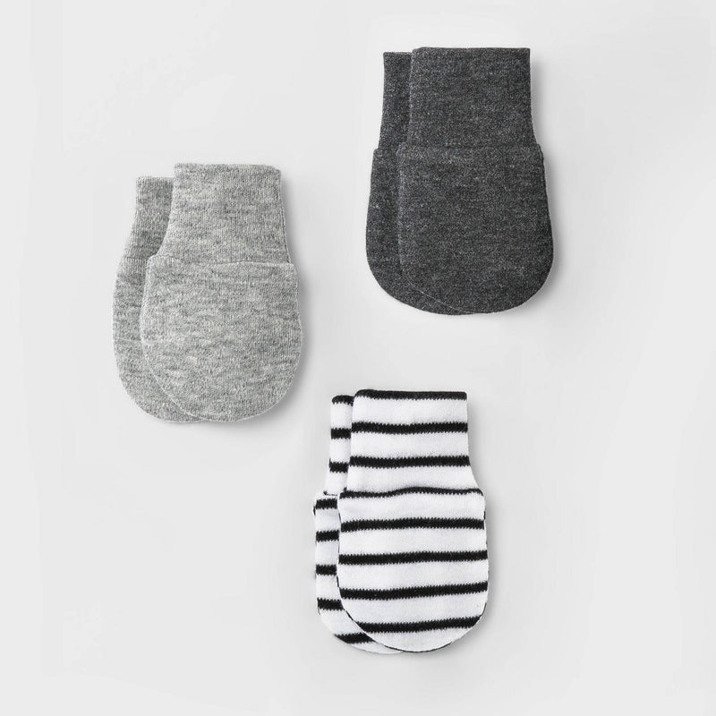 Baby 3pk Basic Mittens - Cloud Island Black