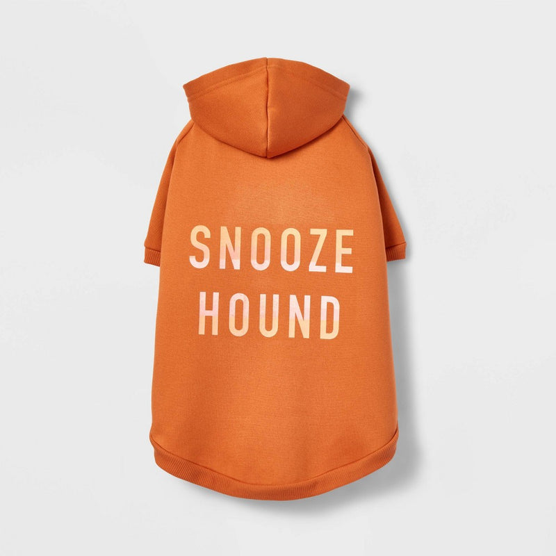 Orange Snooze Hound Dog Hoodie - L - Boots & Barkley