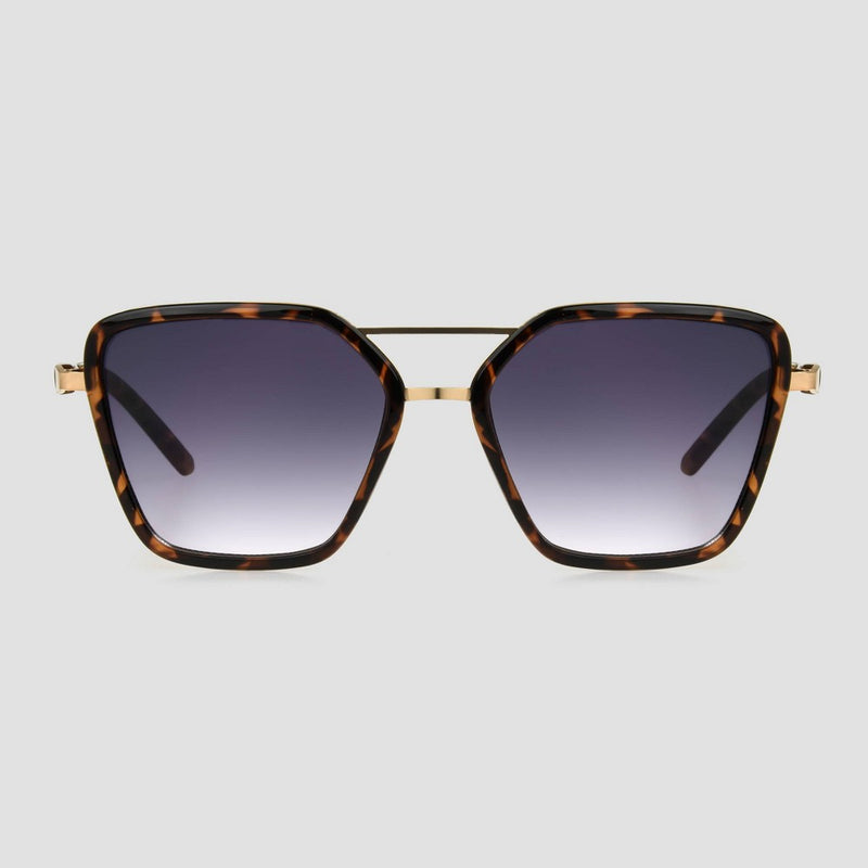 Women's Tortoise Shell Print Plastic Aviator Sunglasses - Universal Thread Gold