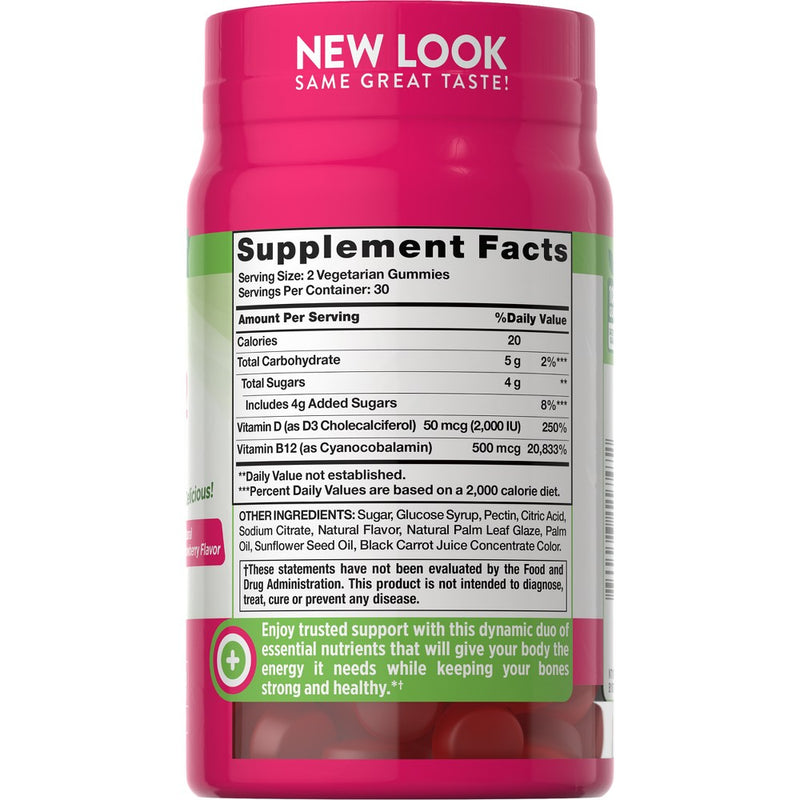 Nature's Truth Vitamin D3 and B12 Gummies - 60ct