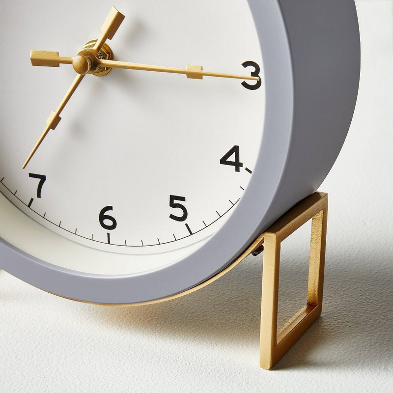 Round Decorative Tabletop Clock - Gray/Brass - Hearth & Hand with Magnolia