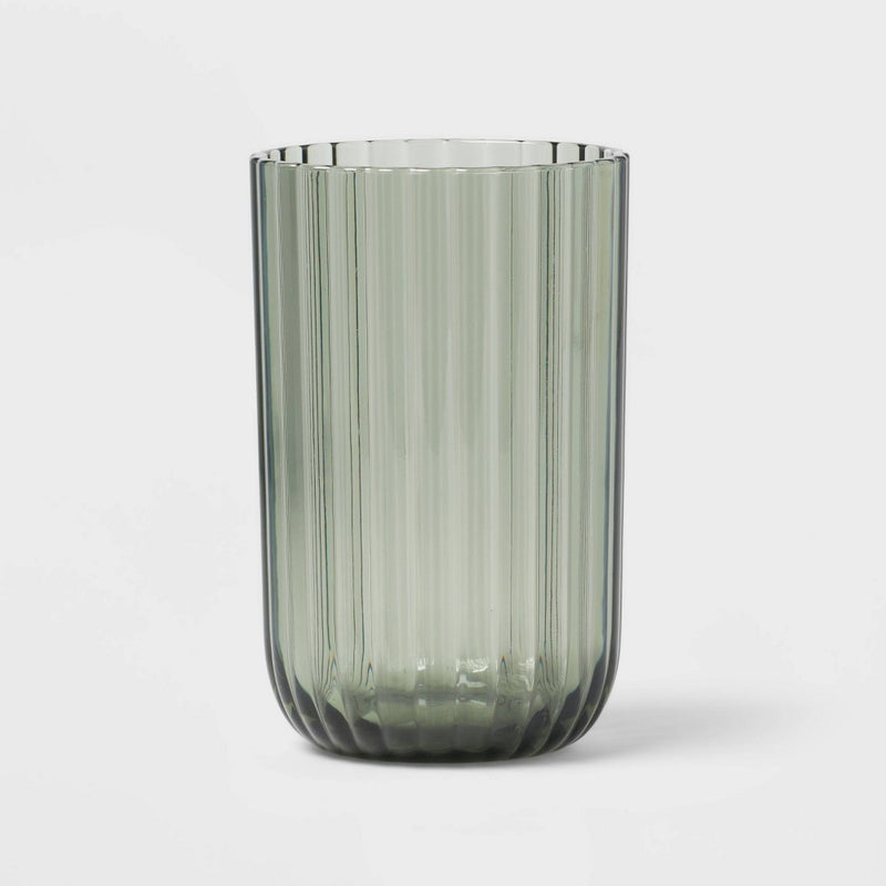 16oz Plastic Ribbed Tall Tumbler Green - Threshold