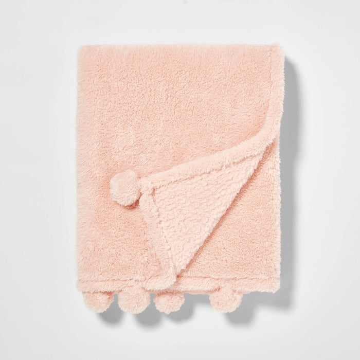 Teddy Bear Plush Kids' Throw Pink - Pillowfort
