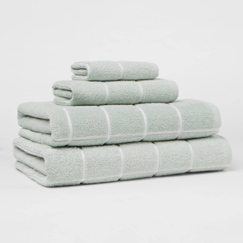 Oversized Grid Everyday Bath Towel Mint - Room Essentials