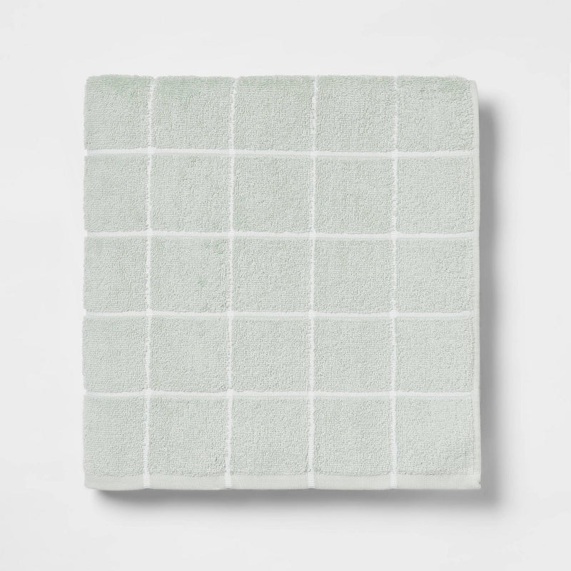 Oversized Grid Everyday Bath Towel Mint - Room Essentials