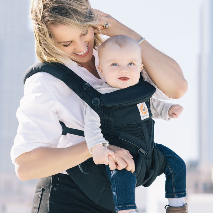 Ergobaby Omni 360 Cool Air Mesh Baby Carrier Lumbar Support - Onyx Black 7-45lb