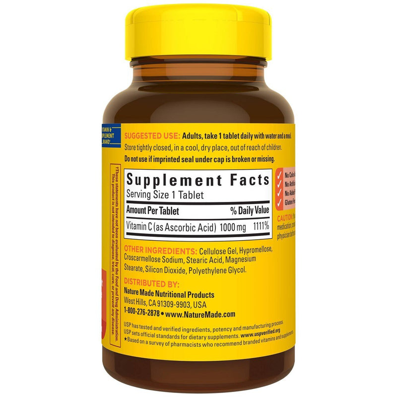 Nature Made Vitamin C 1000mg Immune System Supplement Tablets - 100ct