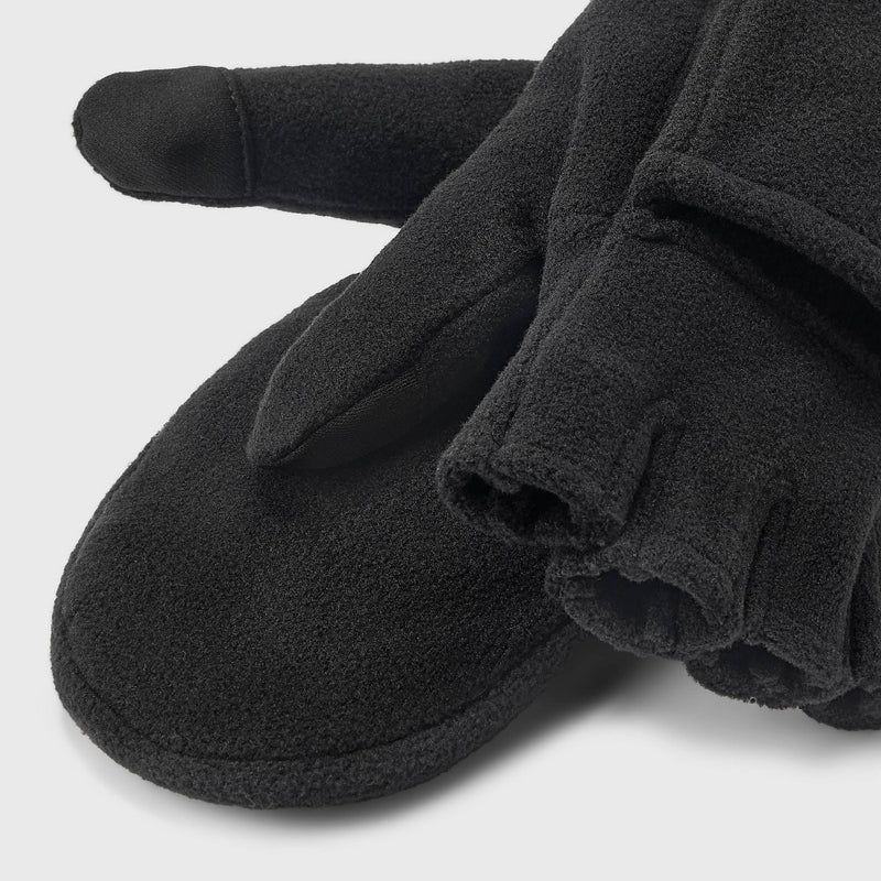Men's Flip Top Fleece Gloves - All in Motion Black L/XL