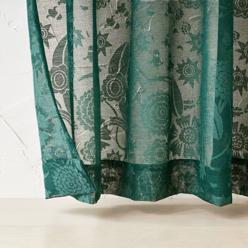 63"x54" Idris Printed Burnout Sheer Curtain Panel Teal - Opalhouse designed with Jungalow