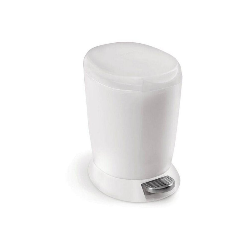 simplehuman 6L Round Step Trash Can White