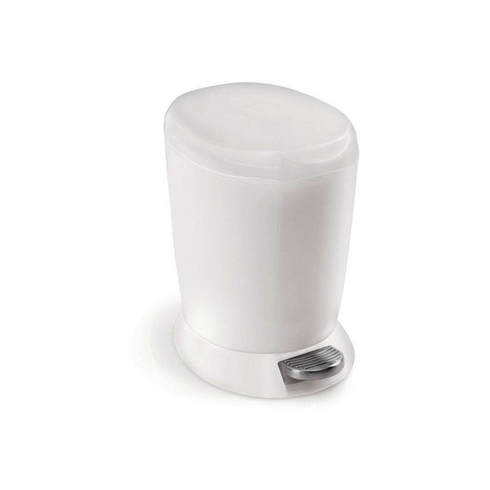 simplehuman 6L Round Step Trash Can White
