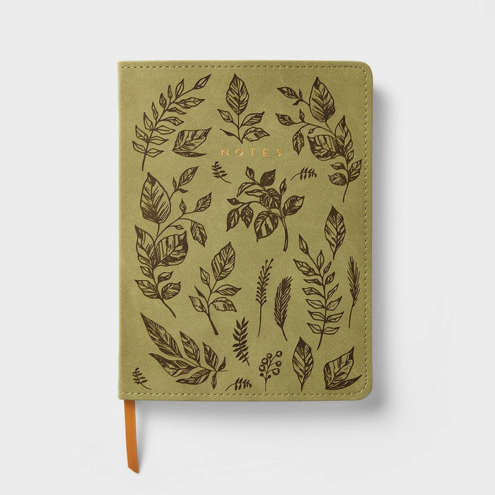 240 Sheet Ruled Journal 5.75"x7.75" Faux Leather Leaves - Threshold