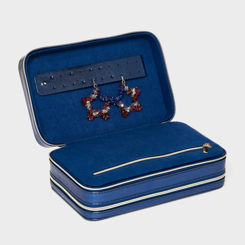 Large Three Layer Case Organizer Jewelry Box - A New Day Navy