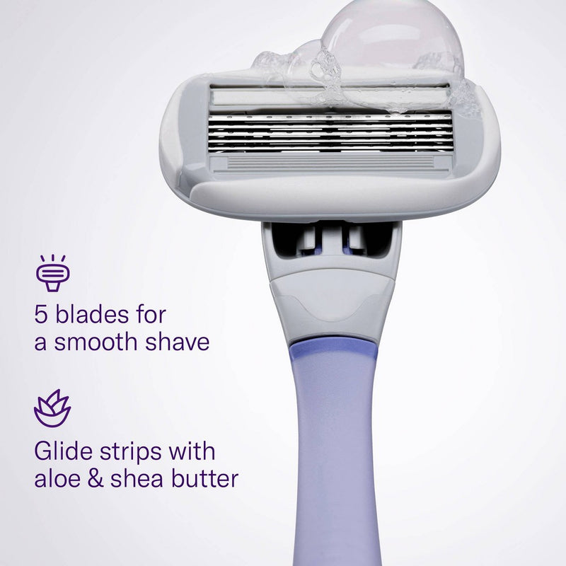 Flamingo Value Pack Non-Disposable Razor with Handle - Lilac - 5ct