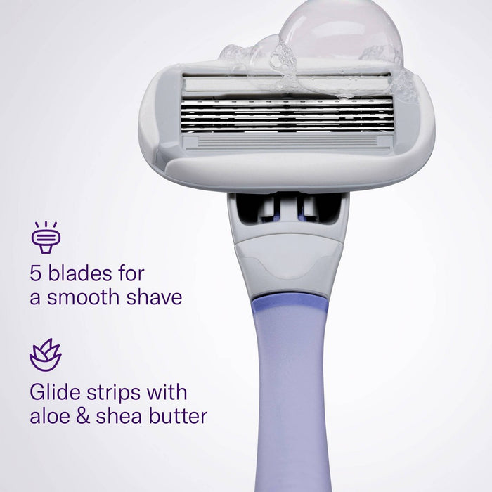 Flamingo Value Pack Non-Disposable Razor with Handle - Lilac - 5ct