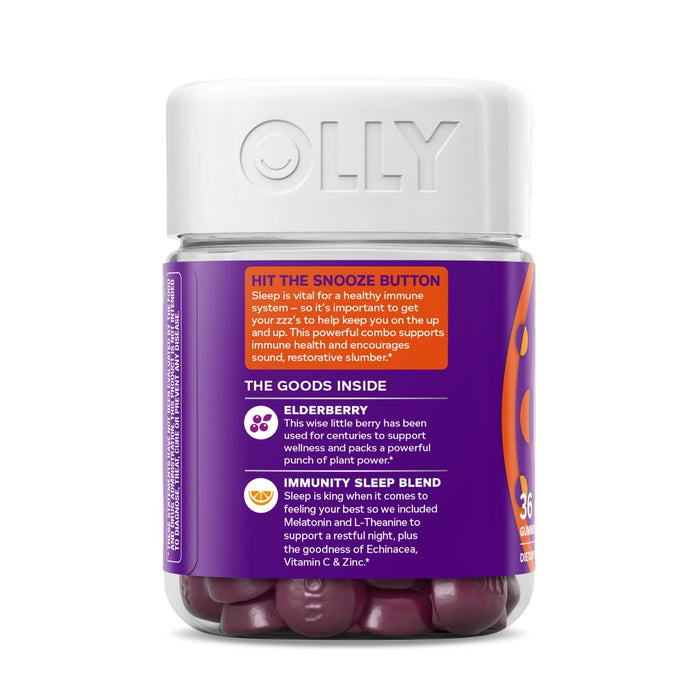 OLLY Immunity Sleep Gummies - Elderberry - 36ct
