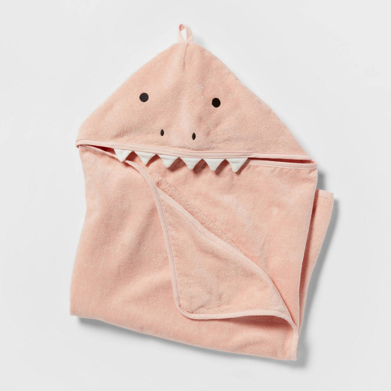 25"x50" Pink Dinosaur Kids' Hooded Towel - Pillowfort