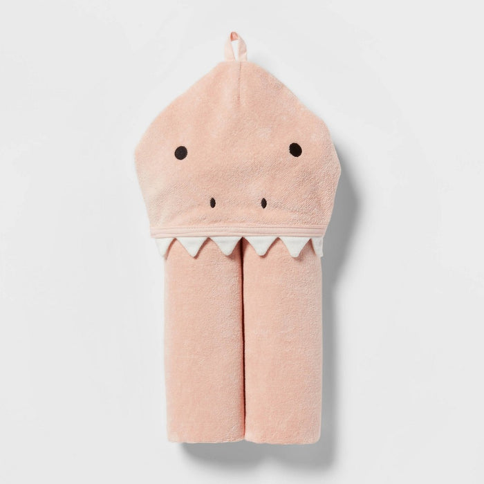 25"x50" Pink Dinosaur Kids' Hooded Towel - Pillowfort